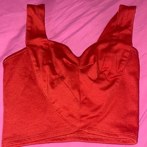 Red orange crop top